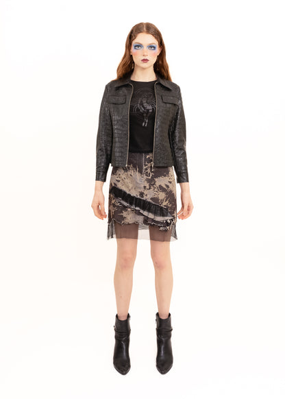 Crocodile embossed vinyl jacket