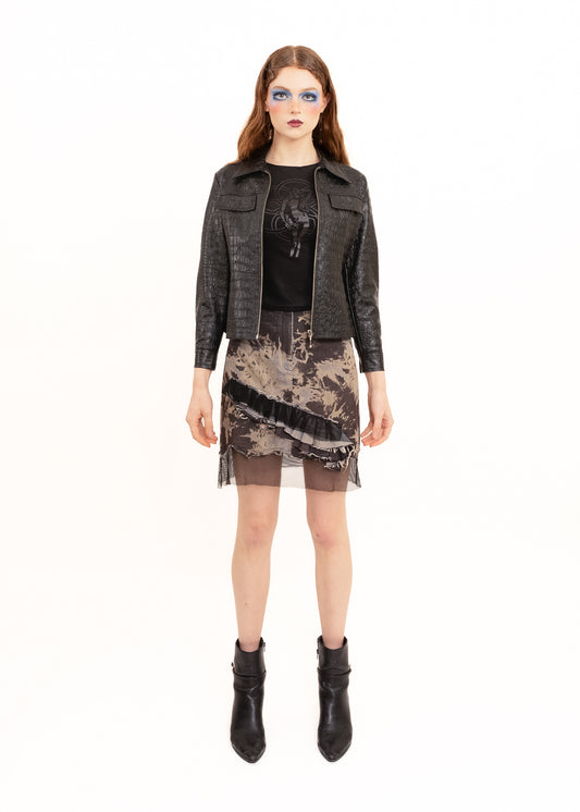 Crocodile embossed vinyl jacket