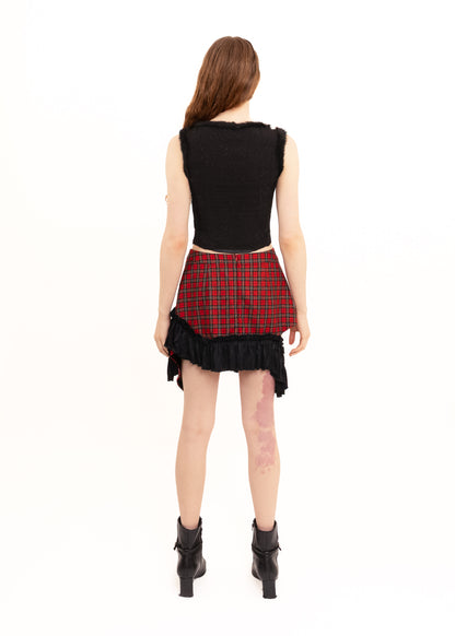 Fur trimmed bustier
