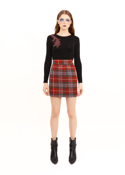 Vivienne Westwood Harris Tweed tartan wool mini skirt