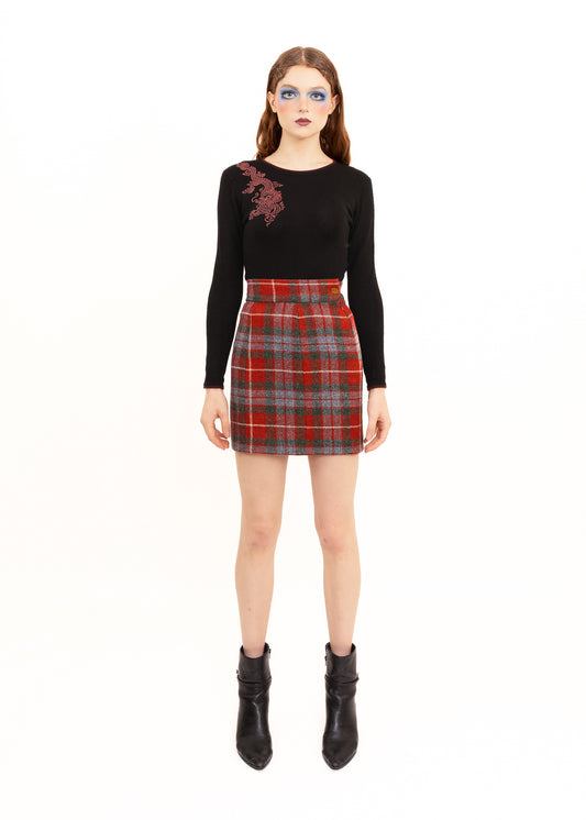 Vivienne Westwood Harris Tweed tartan wool mini skirt