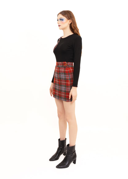 Vivienne Westwood Harris Tweed tartan wool mini skirt