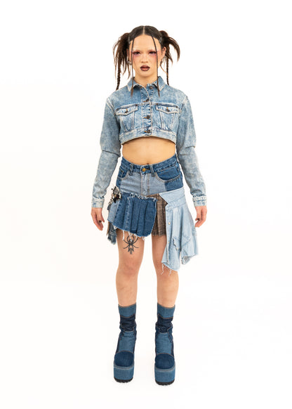 H&Moschino collaboration rhinestone denim jacket