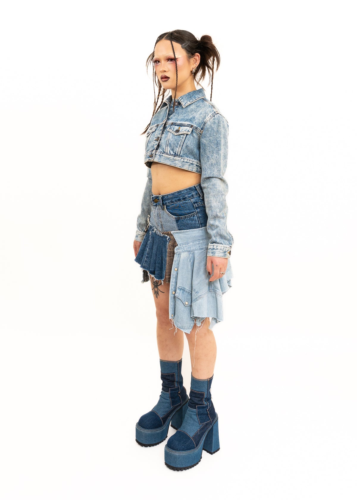 H&Moschino collaboration rhinestone denim jacket