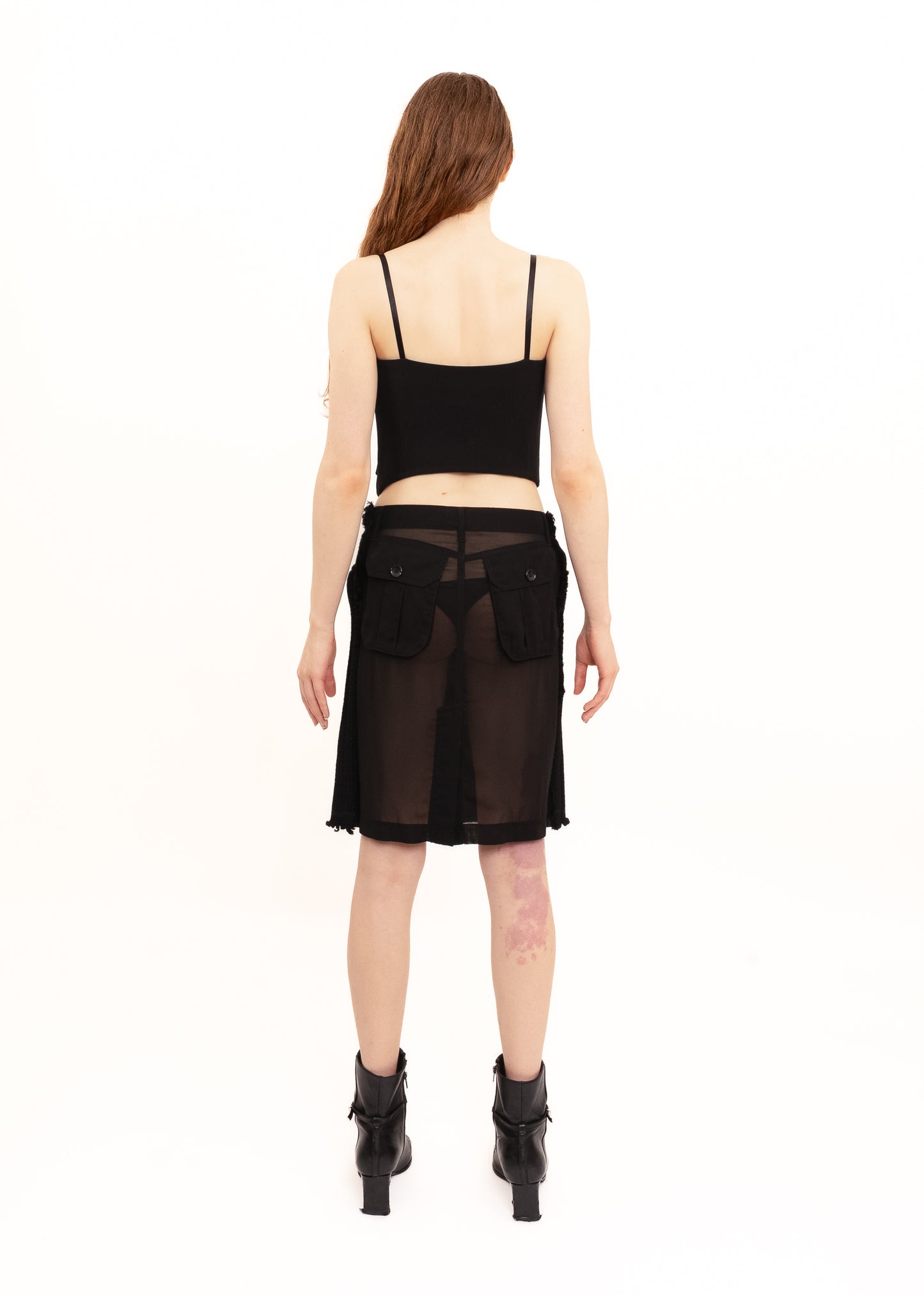 AD2005 sheer back pencil skirt