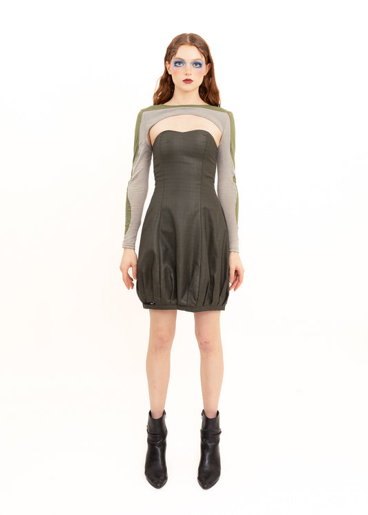 Armour Bolero Sleeves- grey/ green