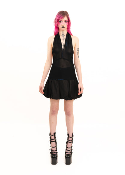 Iridescent colour shift sheer halter top