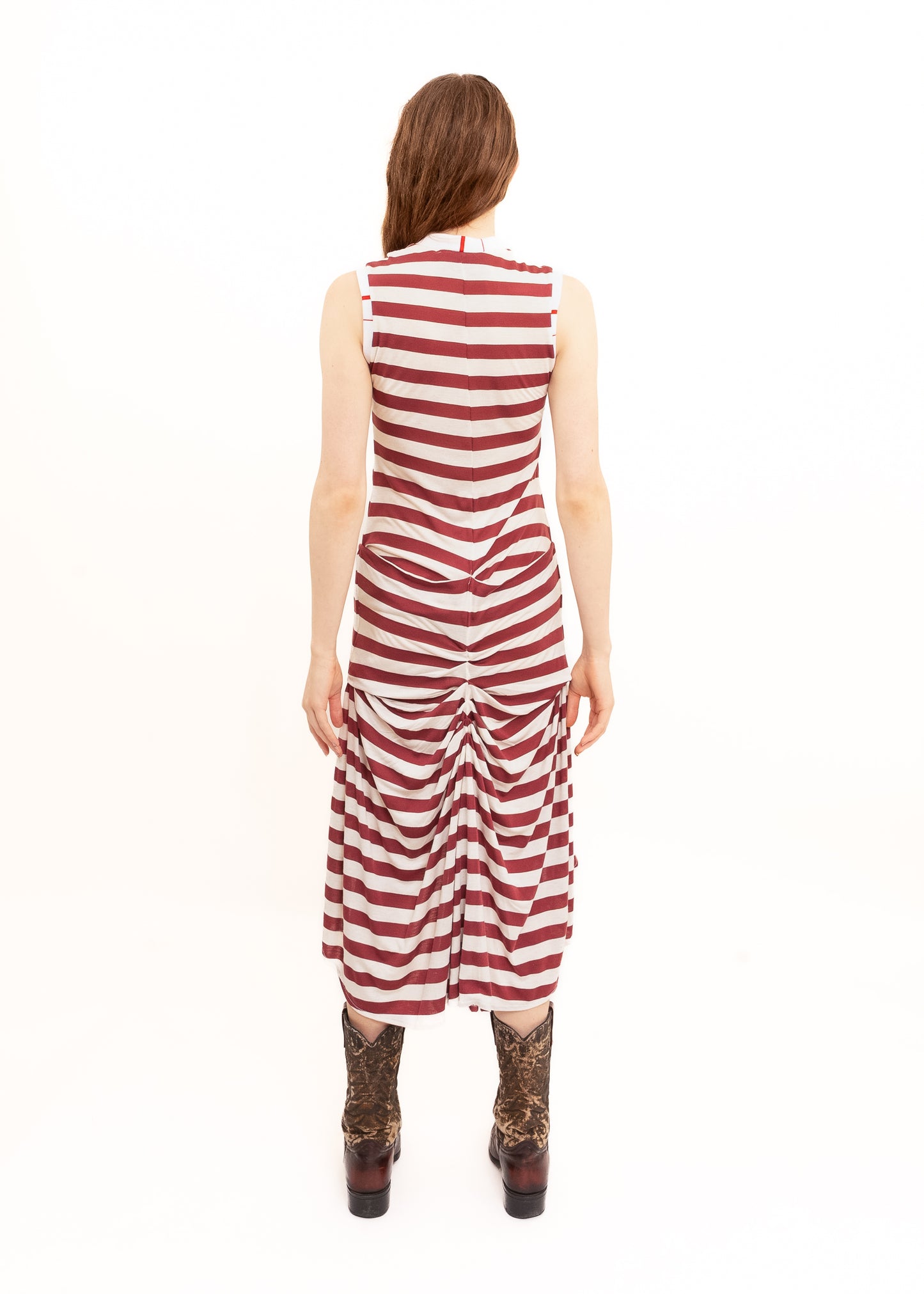 Striped pintuck dress