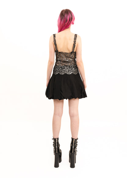 Zambesi silver metallic foil coated lace cami