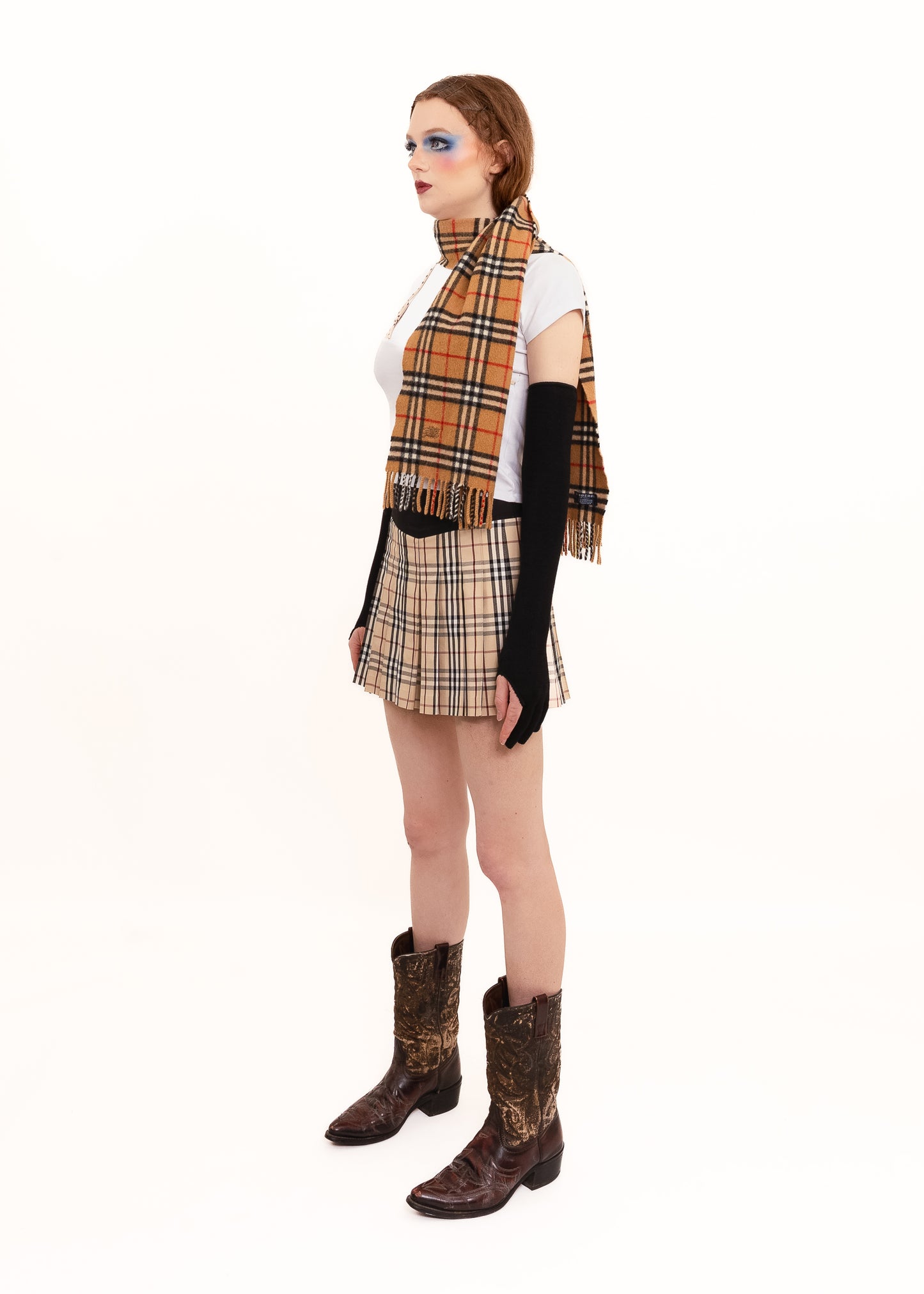 Lambswool tartan scarf