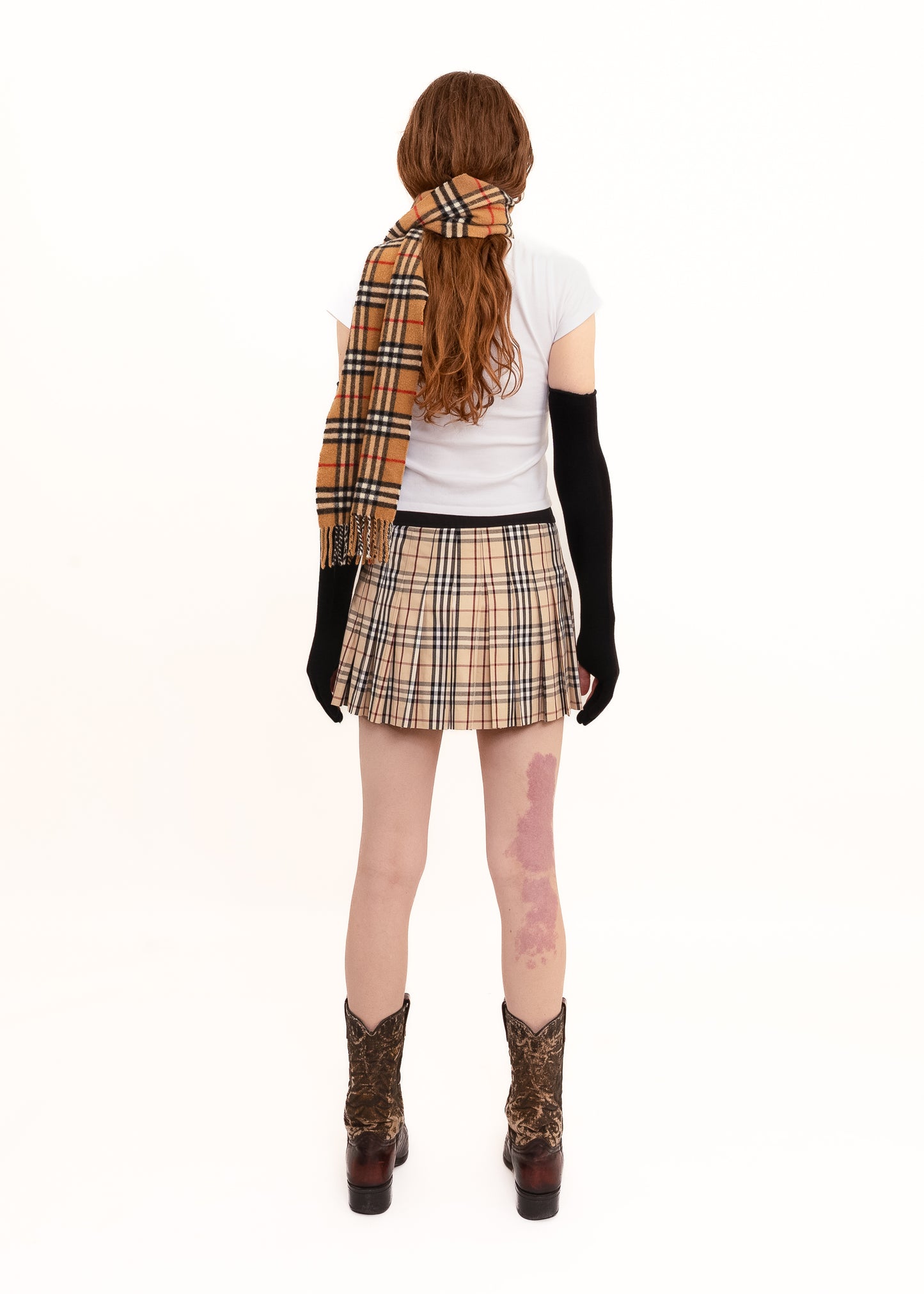 Lambswool tartan scarf