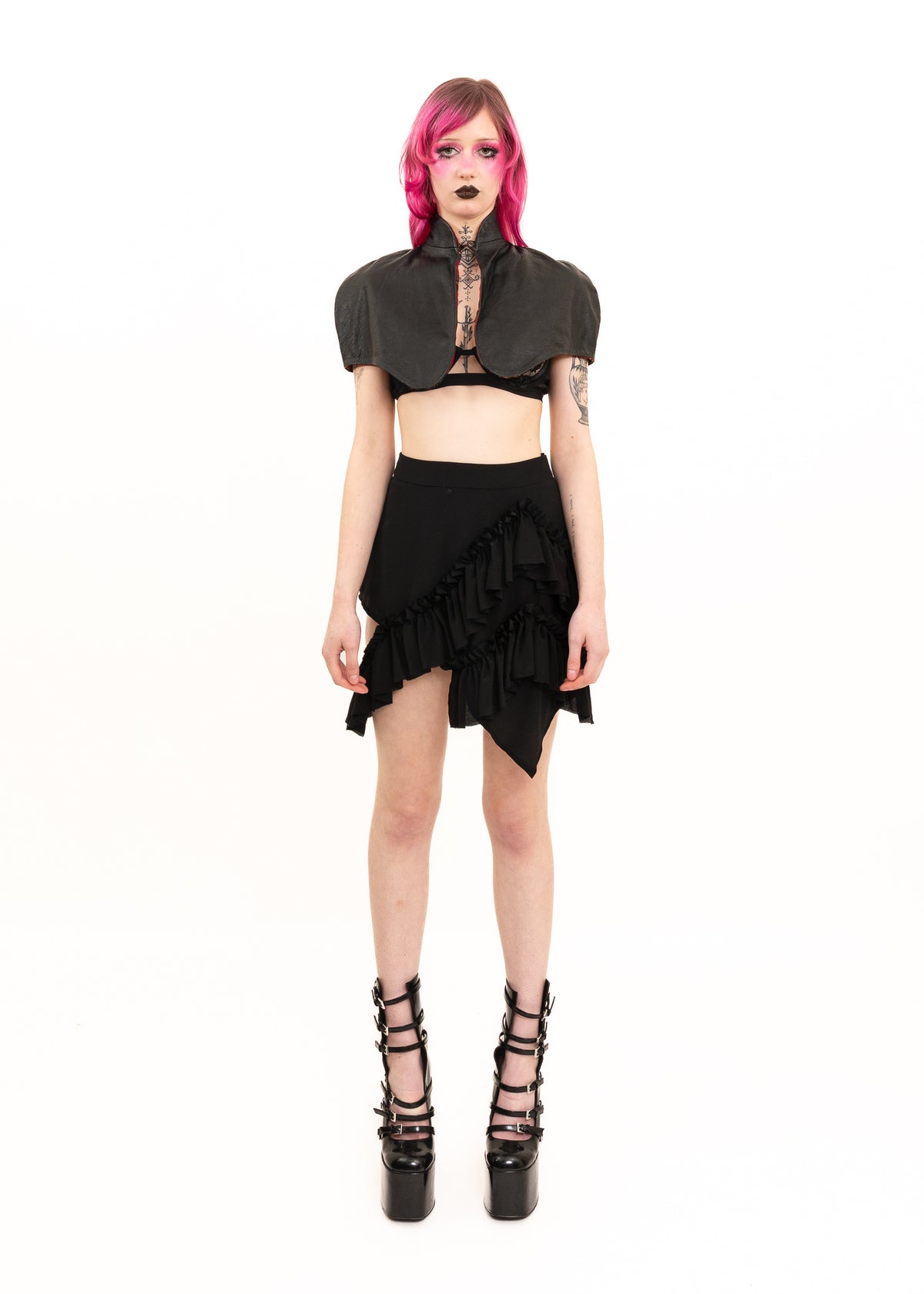 Leather Capelet- Runway Sample 1 of 2