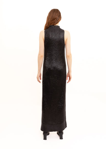 Gloss coated knit maxi dress