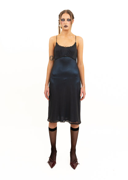 90s babydoll slip dress- blue