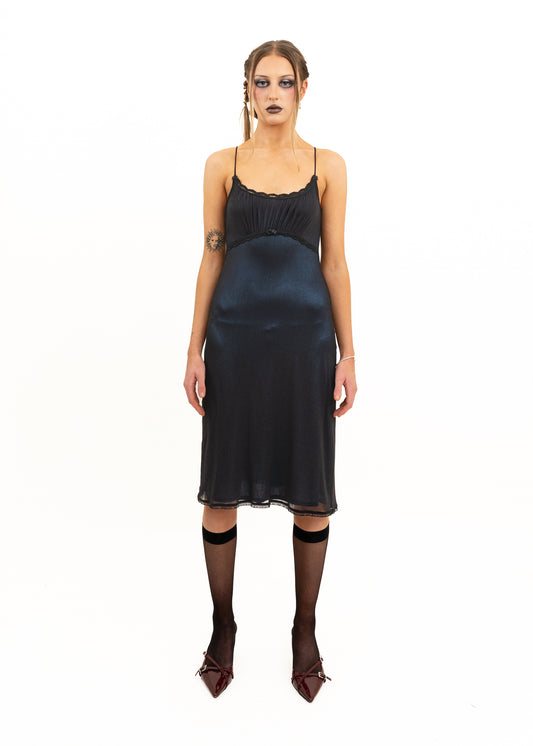 90s babydoll slip dress- blue