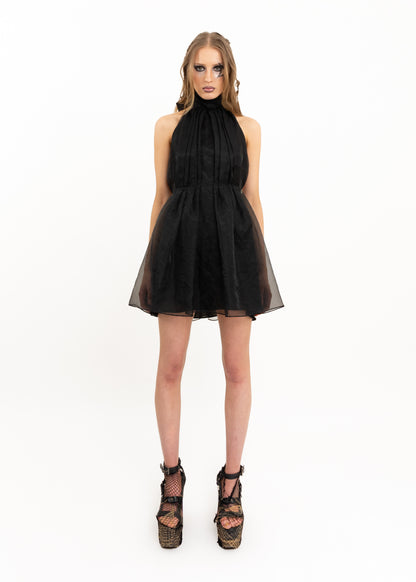 Bow back chiffon dress