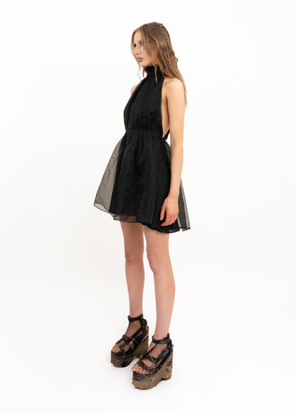 Bow back chiffon dress