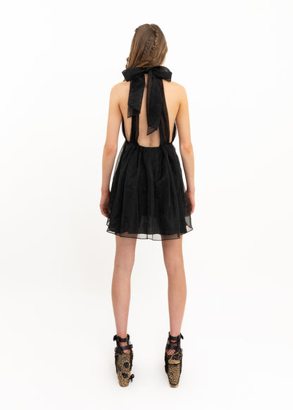 Bow back chiffon dress