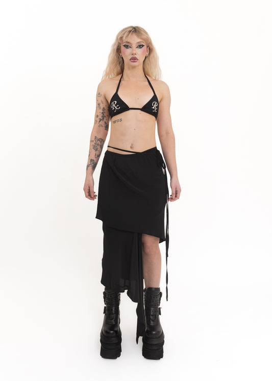 Asymmetric Silk Wrap Skirt *Archive*