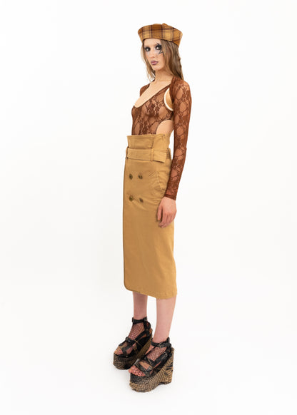 Trench coat midi skirt