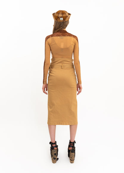 Trench coat midi skirt