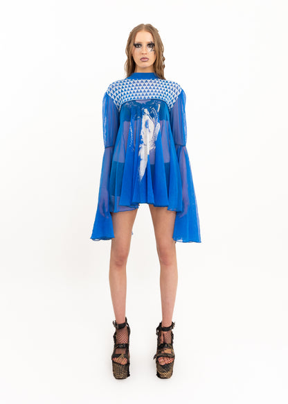 Batwing mesh tunic/ mini dress