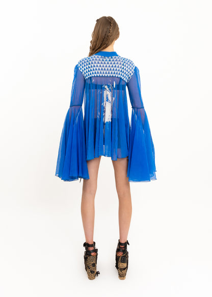 Batwing mesh tunic/ mini dress
