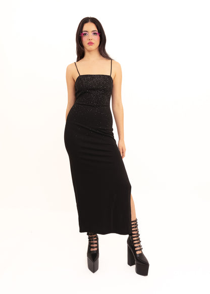 90s vintage dress with glitter appliqué