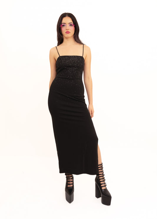 90s vintage dress with glitter appliqué