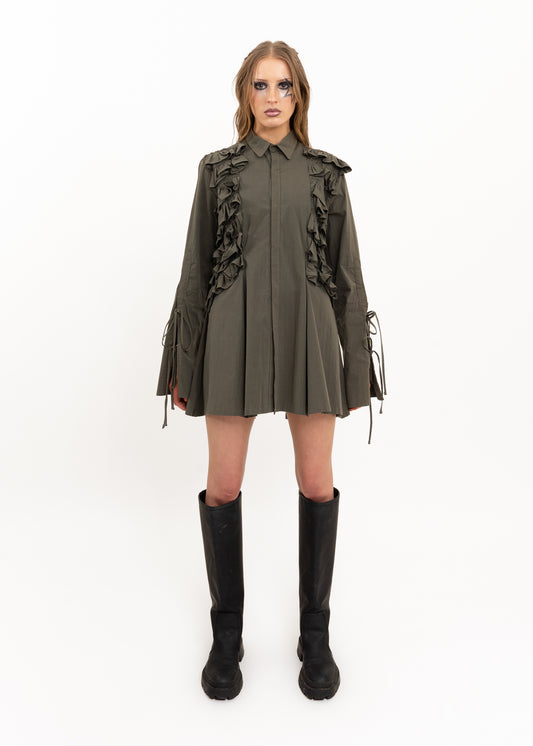 Ruffle Shirt Dress