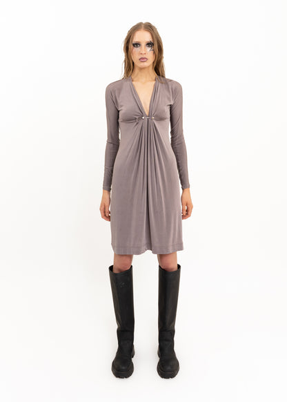 2000s empire waistline long sleeve dress