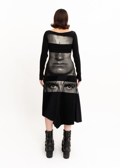 Graphic printed two piece top and skirt set