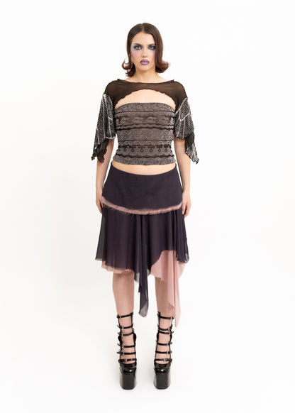 Butterfly Wing Bolero Sleeves- black/ white