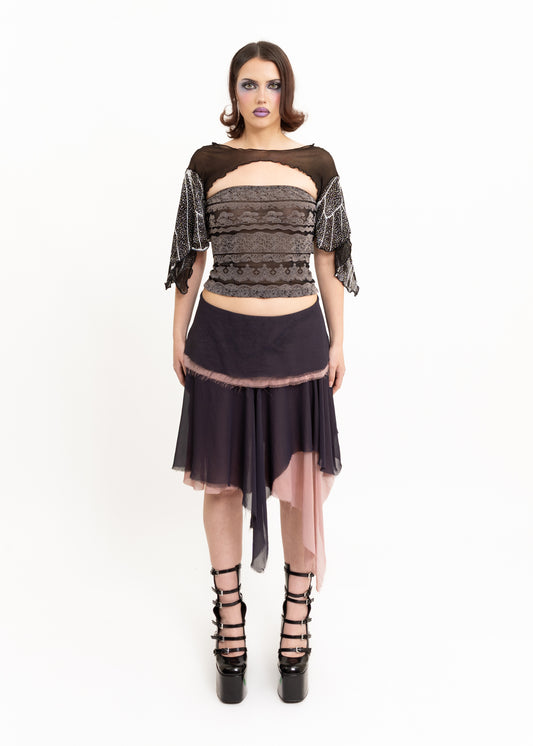 Butterfly Wing Bolero Sleeves- black/ white