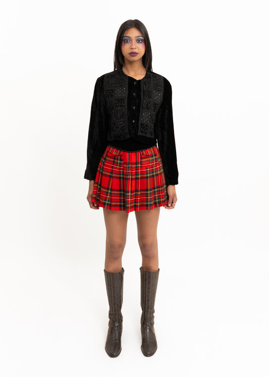 Vintage beaded crushed velvet jacket