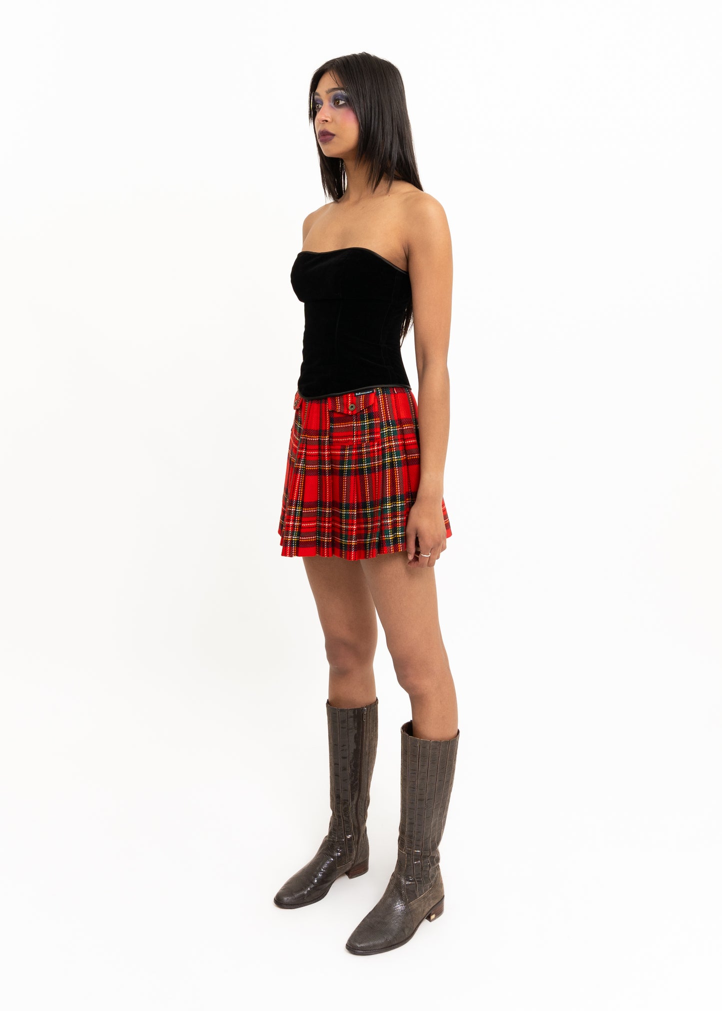 Reversible velvet corset