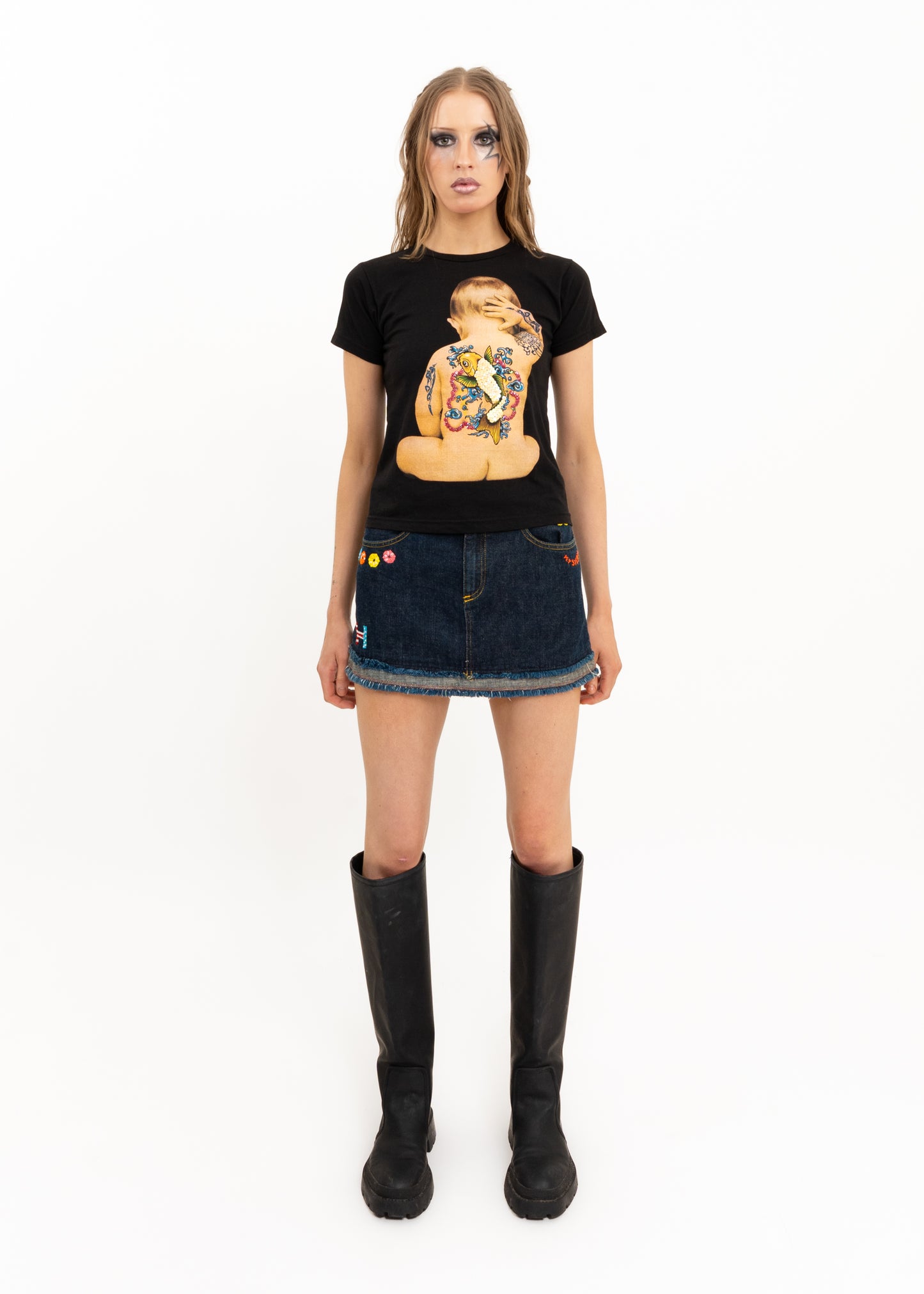 3D sequinned tattooed baby t-shirt