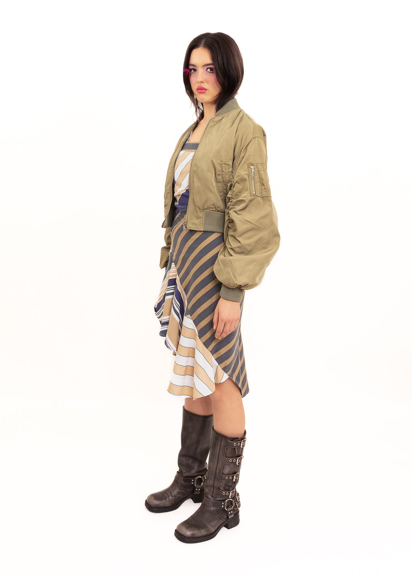 Japanese 2000s vintage cropped bomber jacket