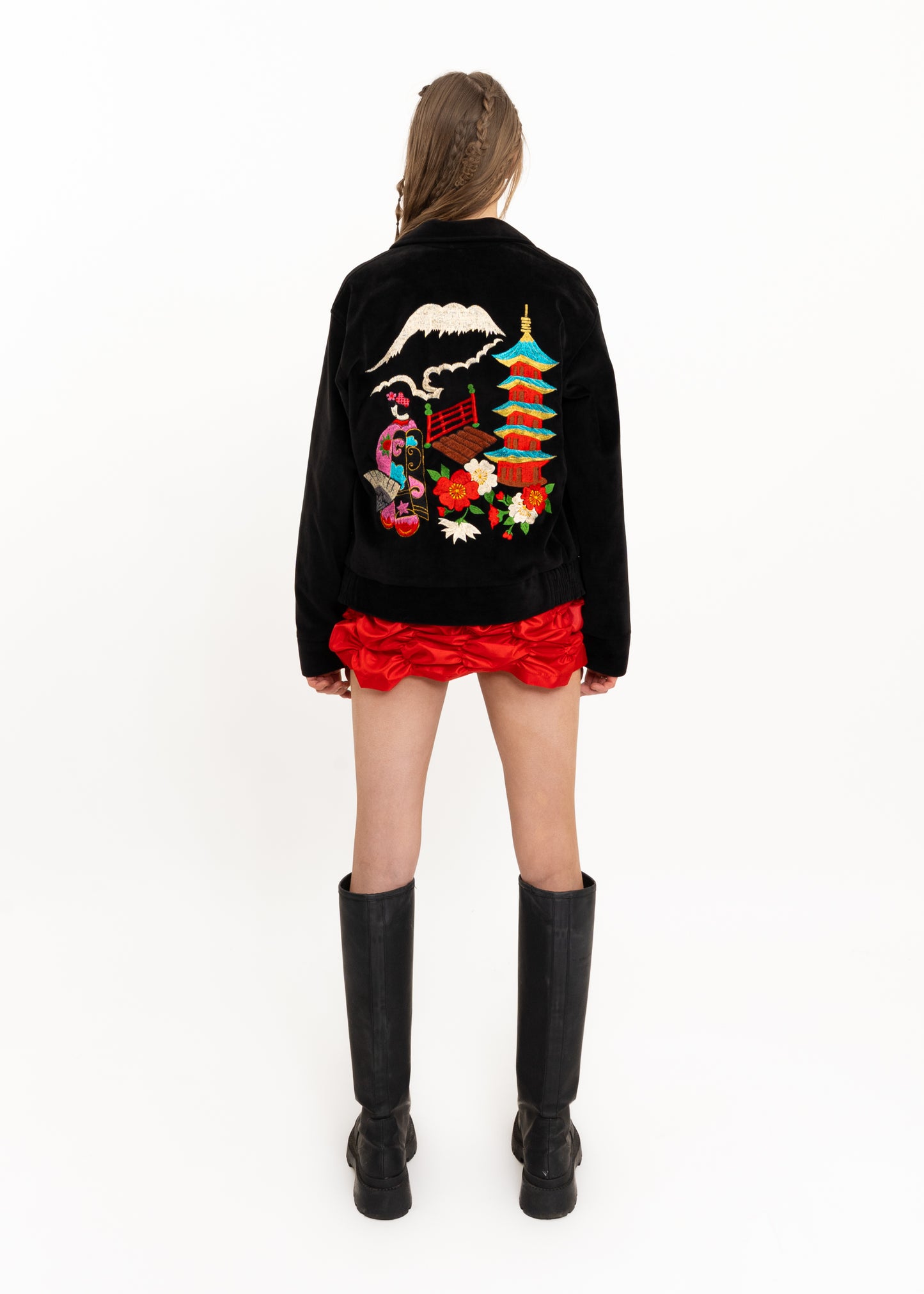 Embroidered velvet Japanese souvenir jacket