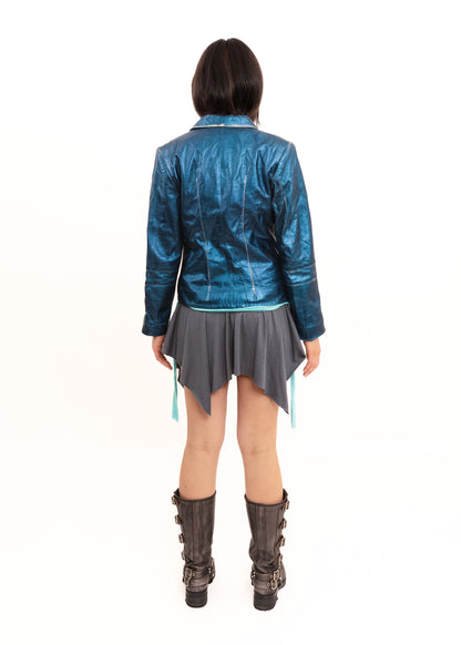 Metallic leather jacket
