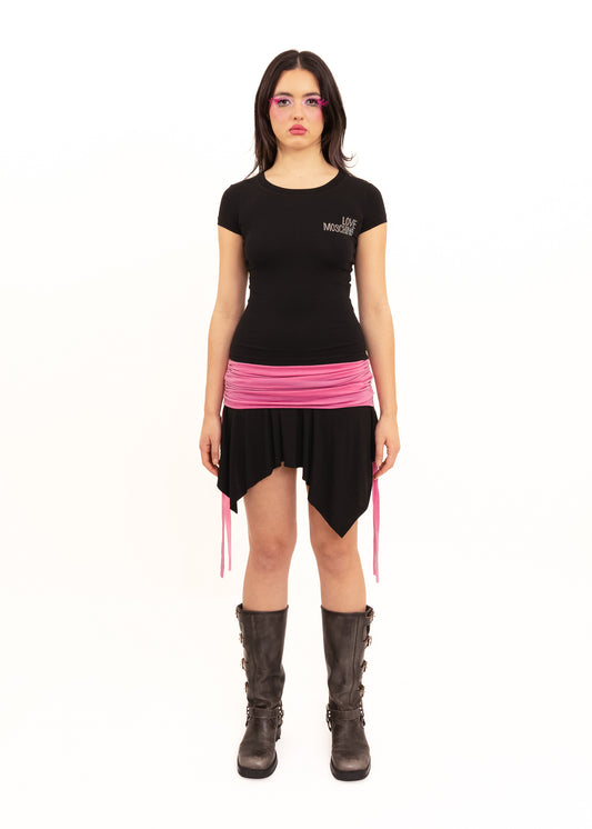 Merino Skirt- black/ pink