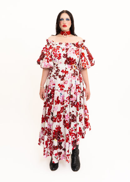 Riviera puff sleeve floral dress