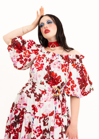 Riviera puff sleeve floral dress