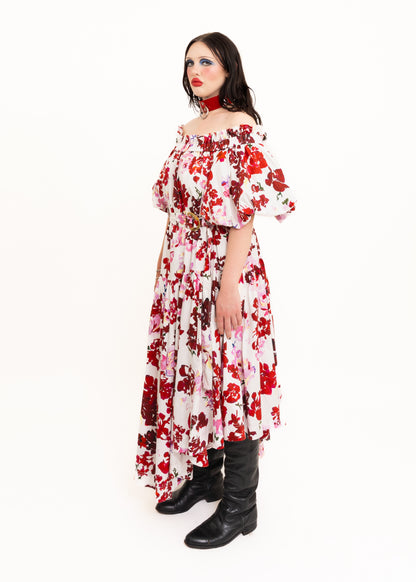 Riviera puff sleeve floral dress