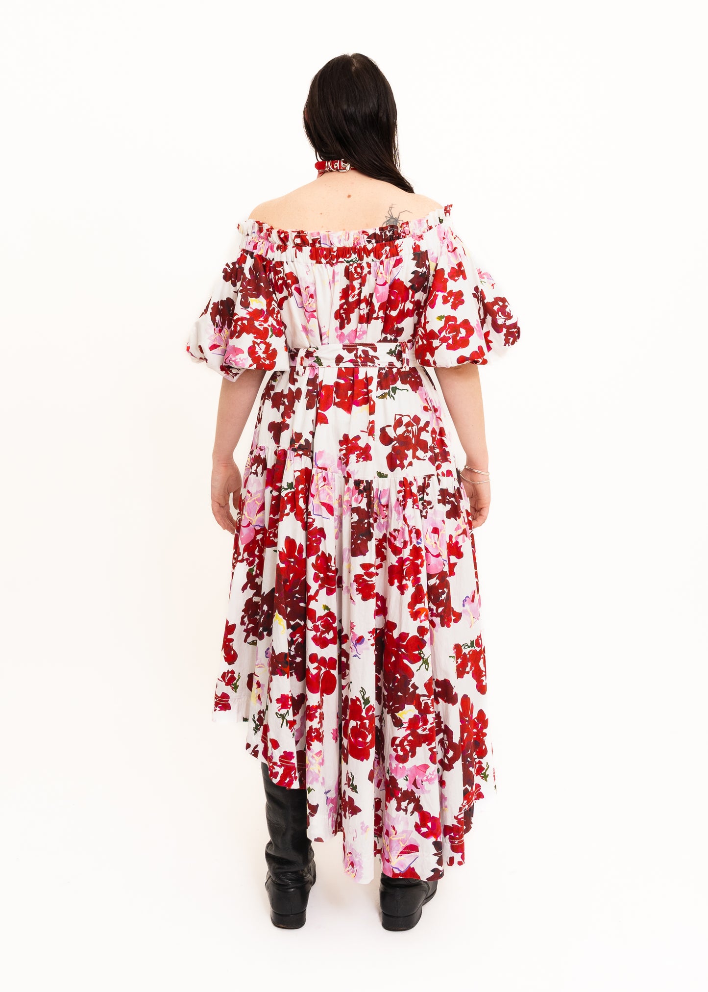 Riviera puff sleeve floral dress