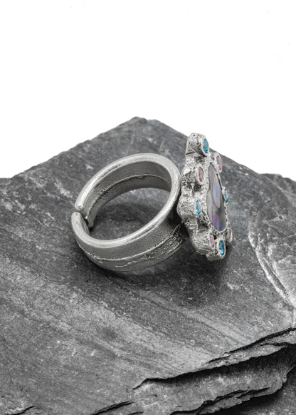 Pāua Heart ring