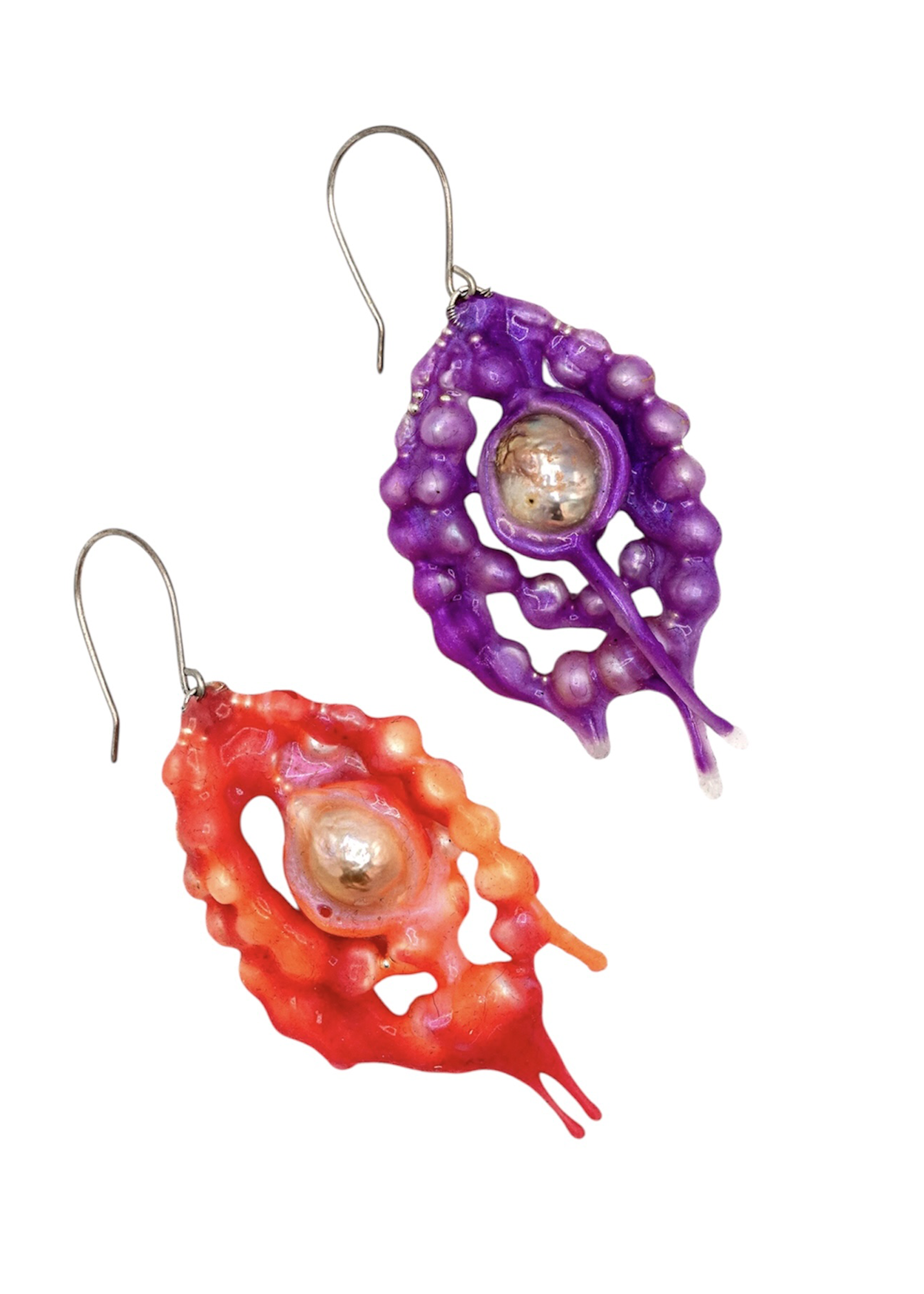 Burnished Jewellery Neon Ghost Glop Earrings