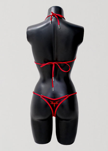 Micro Triangle Bikini Set- Nixie in Cherry