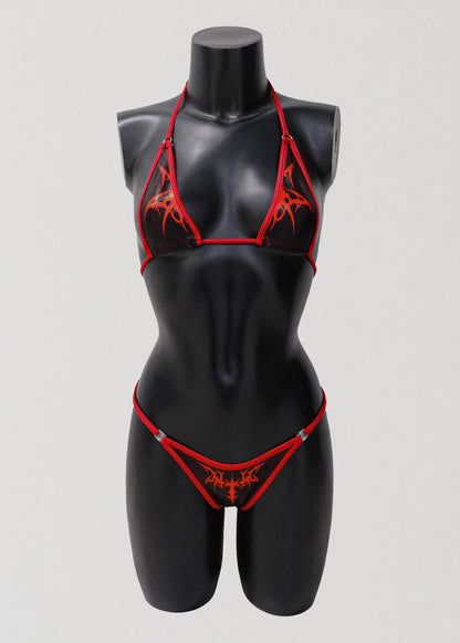 Micro Triangle Bikini Set- Nixie in Cherry