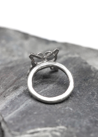 Butterfly ring- red lab grown ruby